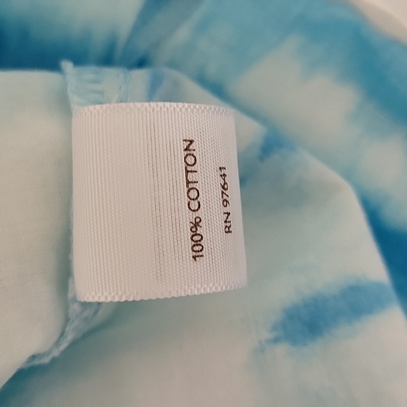J Jill 100% cotton blue/white tye dye pintuck 3/4 convertible sleeve top. XL - Picture 5 of 5
